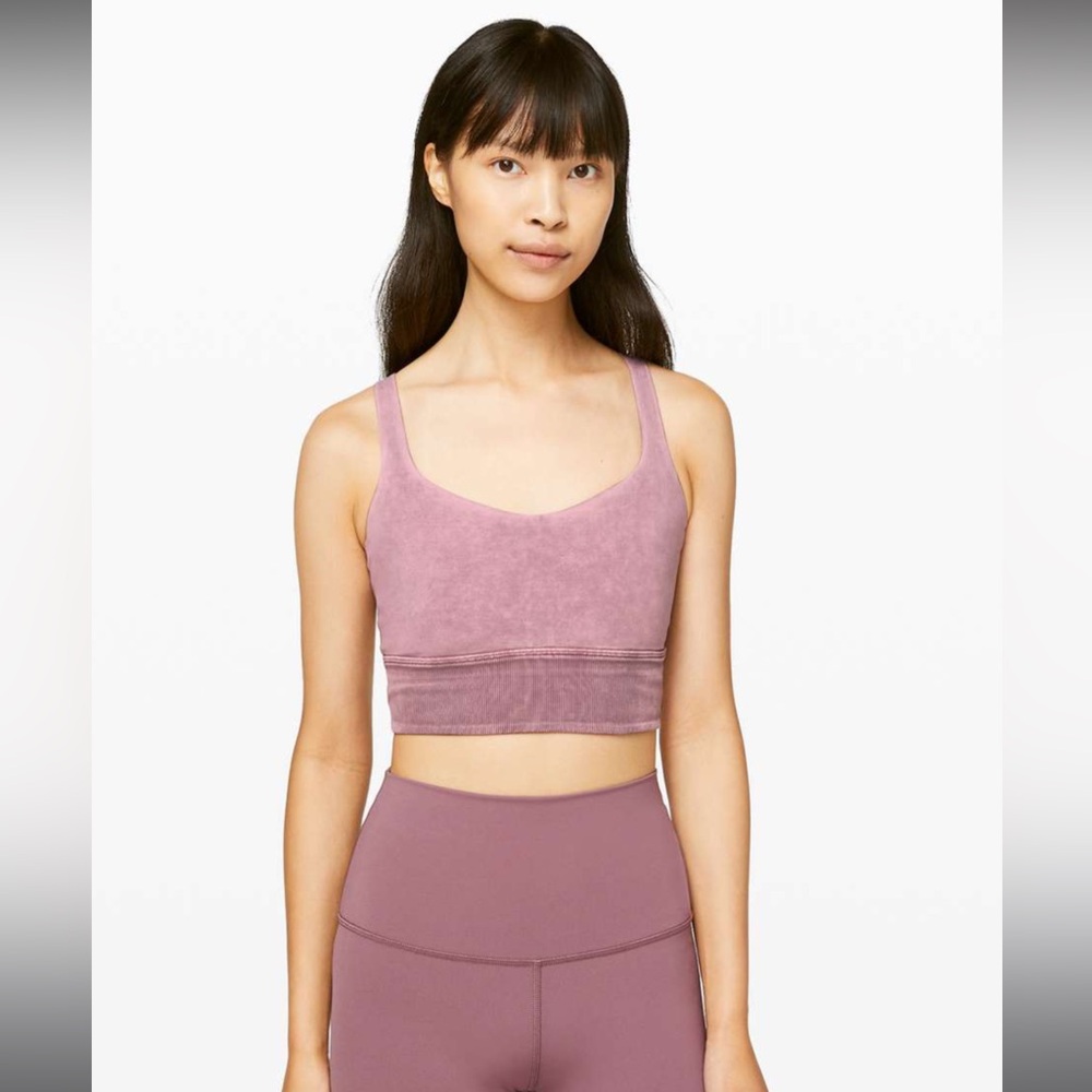Lululemon Free To Be Bra Long Line Rib Snow Wash Washed Antoinette size 12